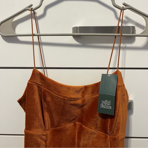 Wild Fable Orange Velvet Mini Dress NWT - Picture 4 of 5